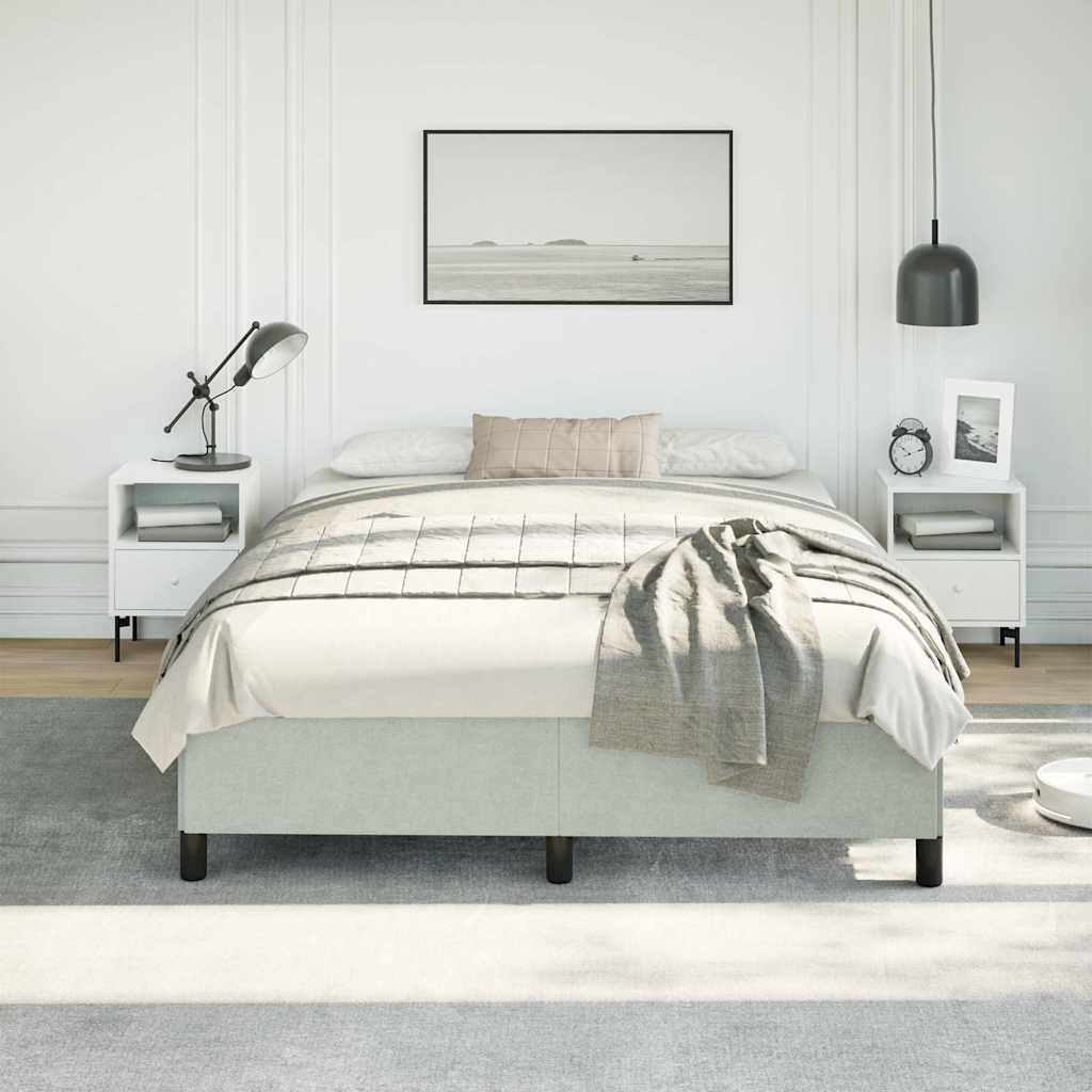 Bedframe zonder matras lichtgrijs 137x190 cm volledig fluweel – afbeelding 3