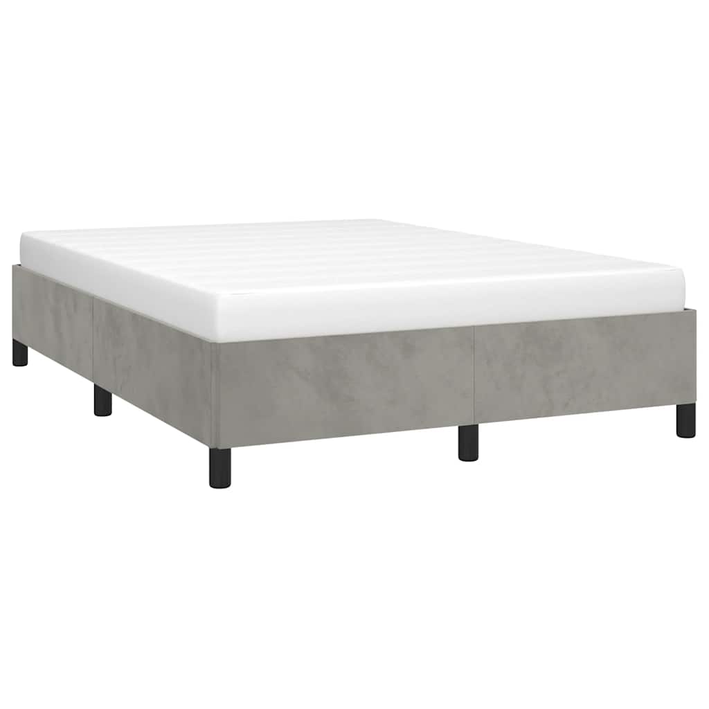 Bedframe zonder matras lichtgrijs 137x190 cm volledig fluweel – afbeelding 4