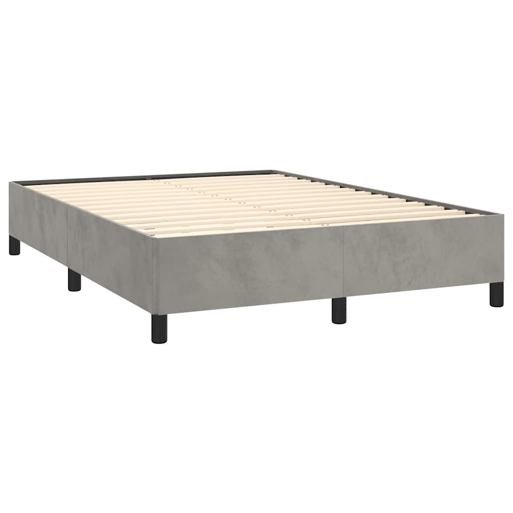 Bedframe zonder matras lichtgrijs 137x190 cm volledig fluweel – afbeelding 5
