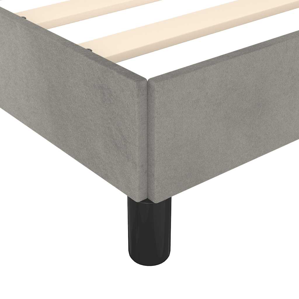 Bedframe zonder matras lichtgrijs 137x190 cm volledig fluweel – afbeelding 8