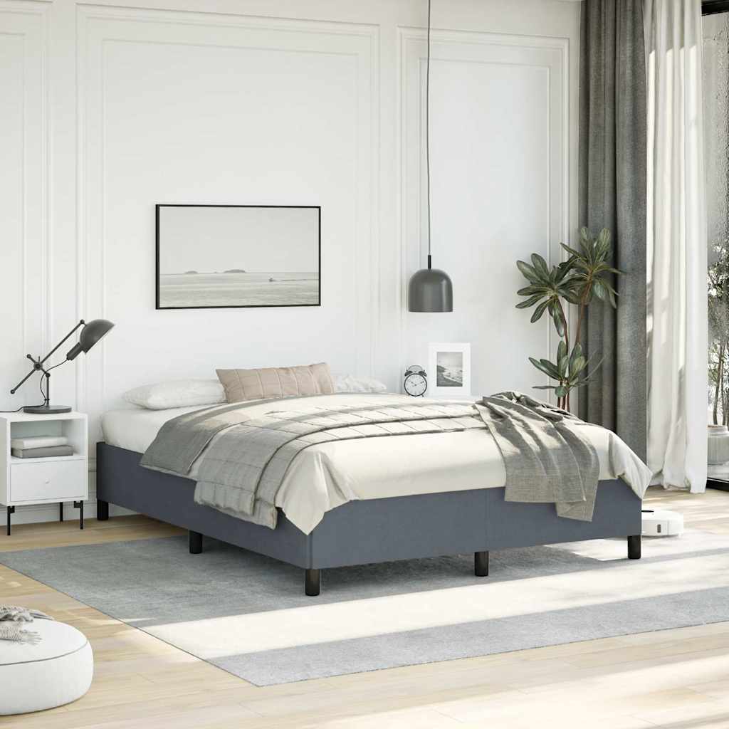 Bedframe zonder matras donkergrijs 137x190 cm fluweel – afbeelding 1