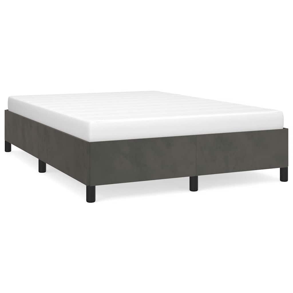 Bedframe zonder matras donkergrijs 137x190 cm fluweel – afbeelding 2
