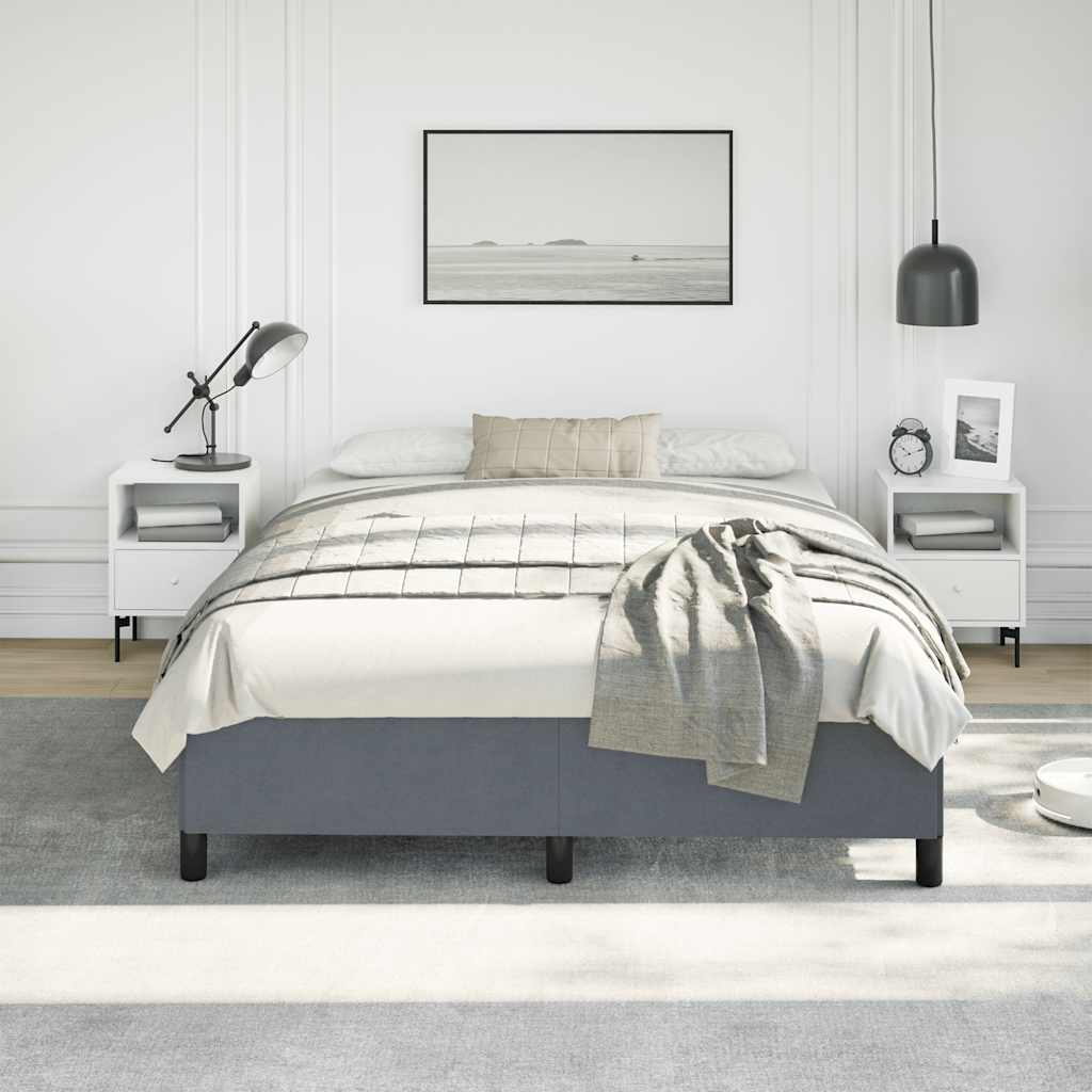 Bedframe zonder matras donkergrijs 137x190 cm fluweel – afbeelding 3