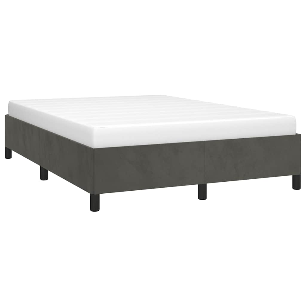 Bedframe zonder matras donkergrijs 137x190 cm fluweel – afbeelding 4