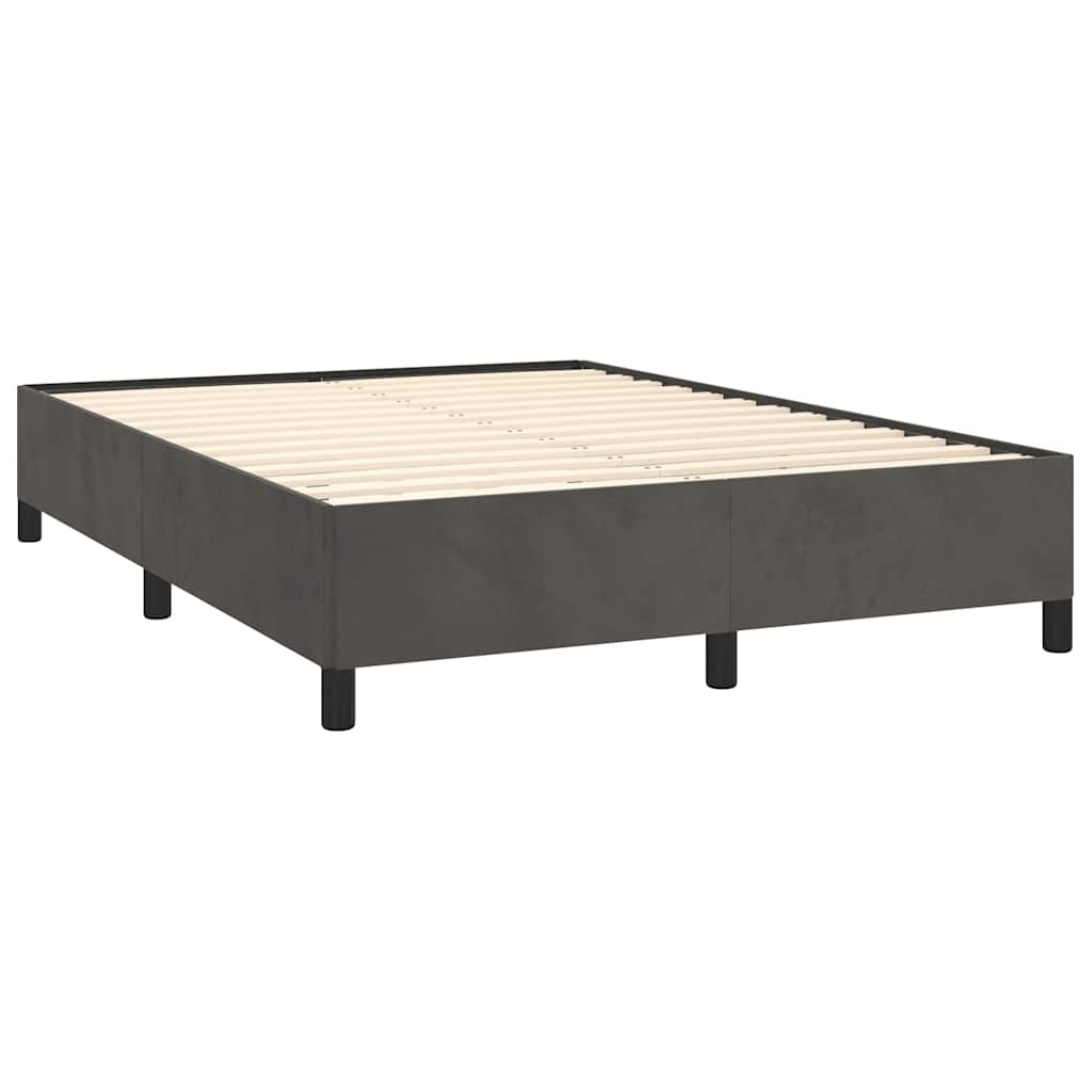Bedframe zonder matras donkergrijs 137x190 cm fluweel – afbeelding 5