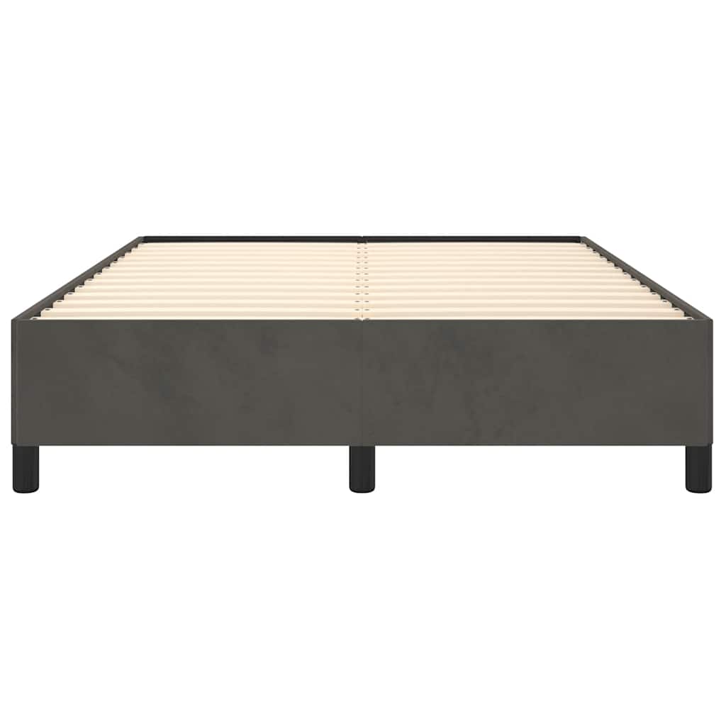 Bedframe zonder matras donkergrijs 137x190 cm fluweel – afbeelding 6