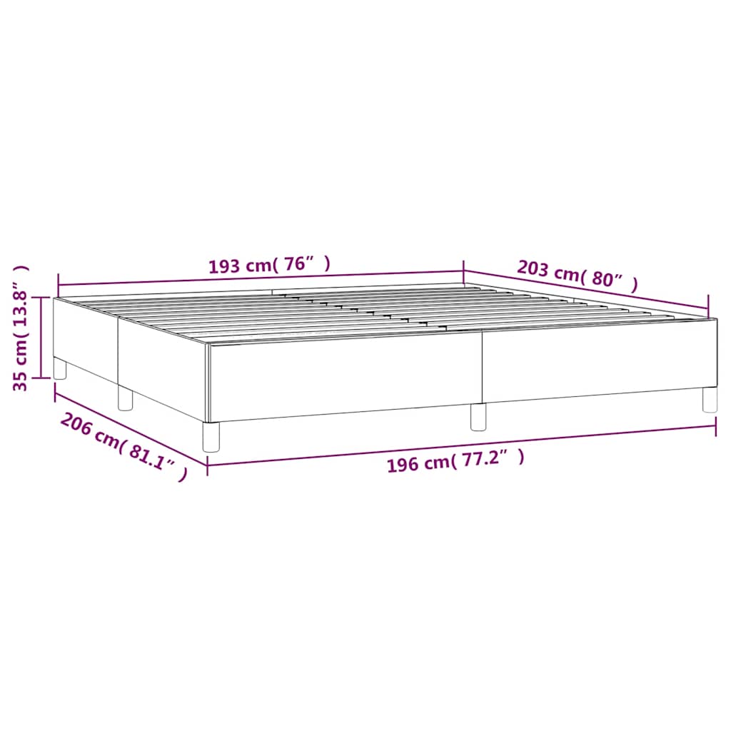 Bedframe zonder matras lichtgrijs 193x203 cm kingsize fluweel – afbeelding 10