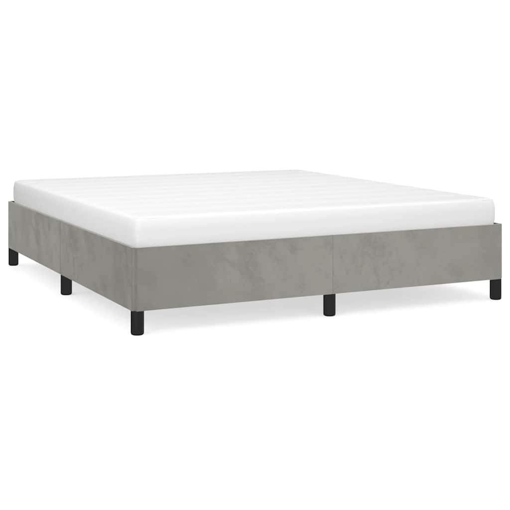 Bedframe zonder matras lichtgrijs 193x203 cm kingsize fluweel – afbeelding 2