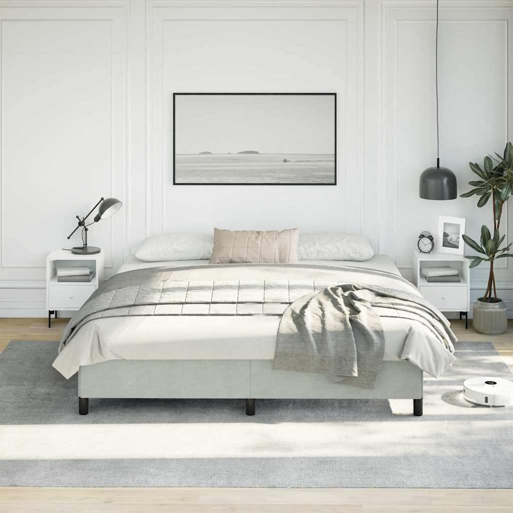 Bedframe zonder matras lichtgrijs 193x203 cm kingsize fluweel – afbeelding 3