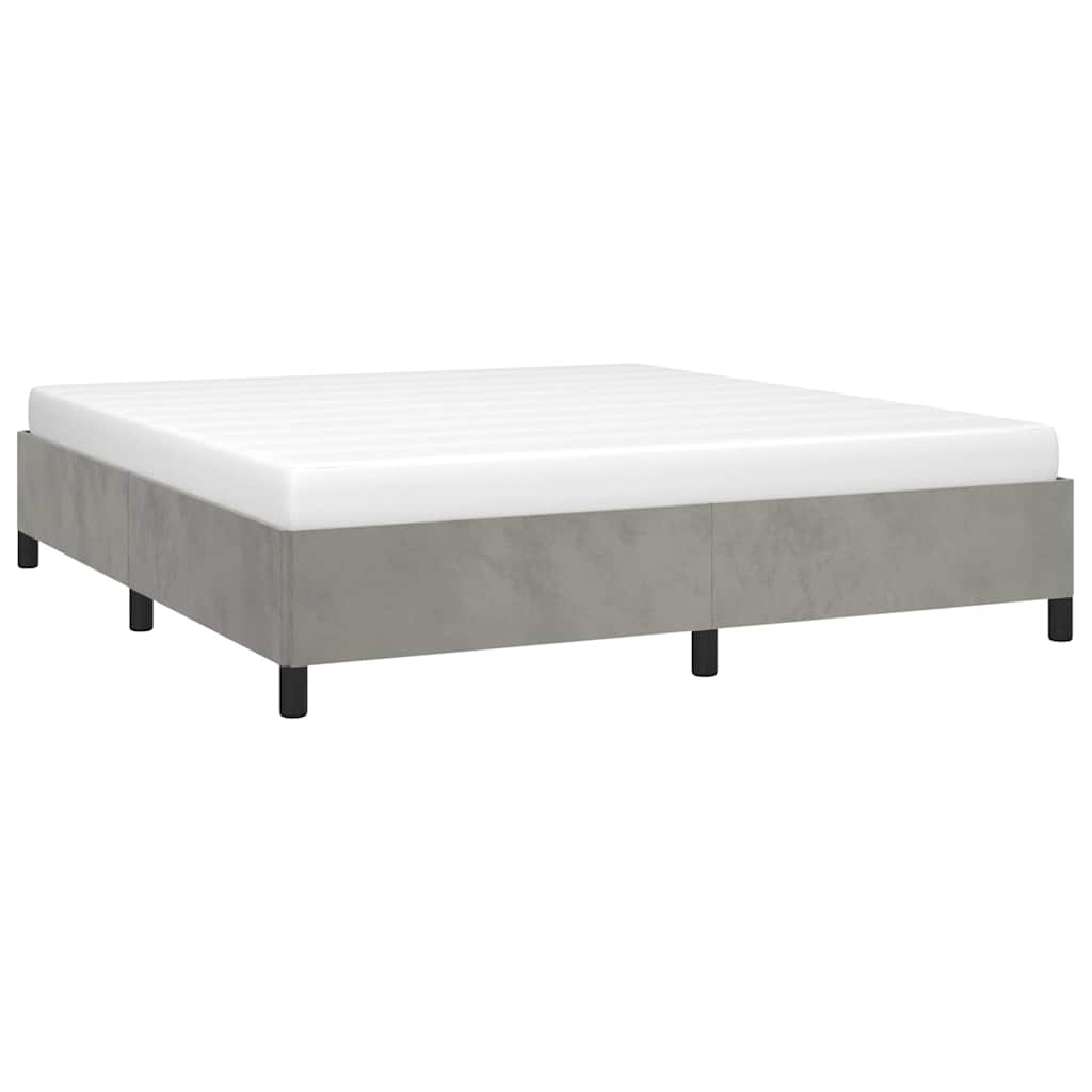 Bedframe zonder matras lichtgrijs 193x203 cm kingsize fluweel – afbeelding 4