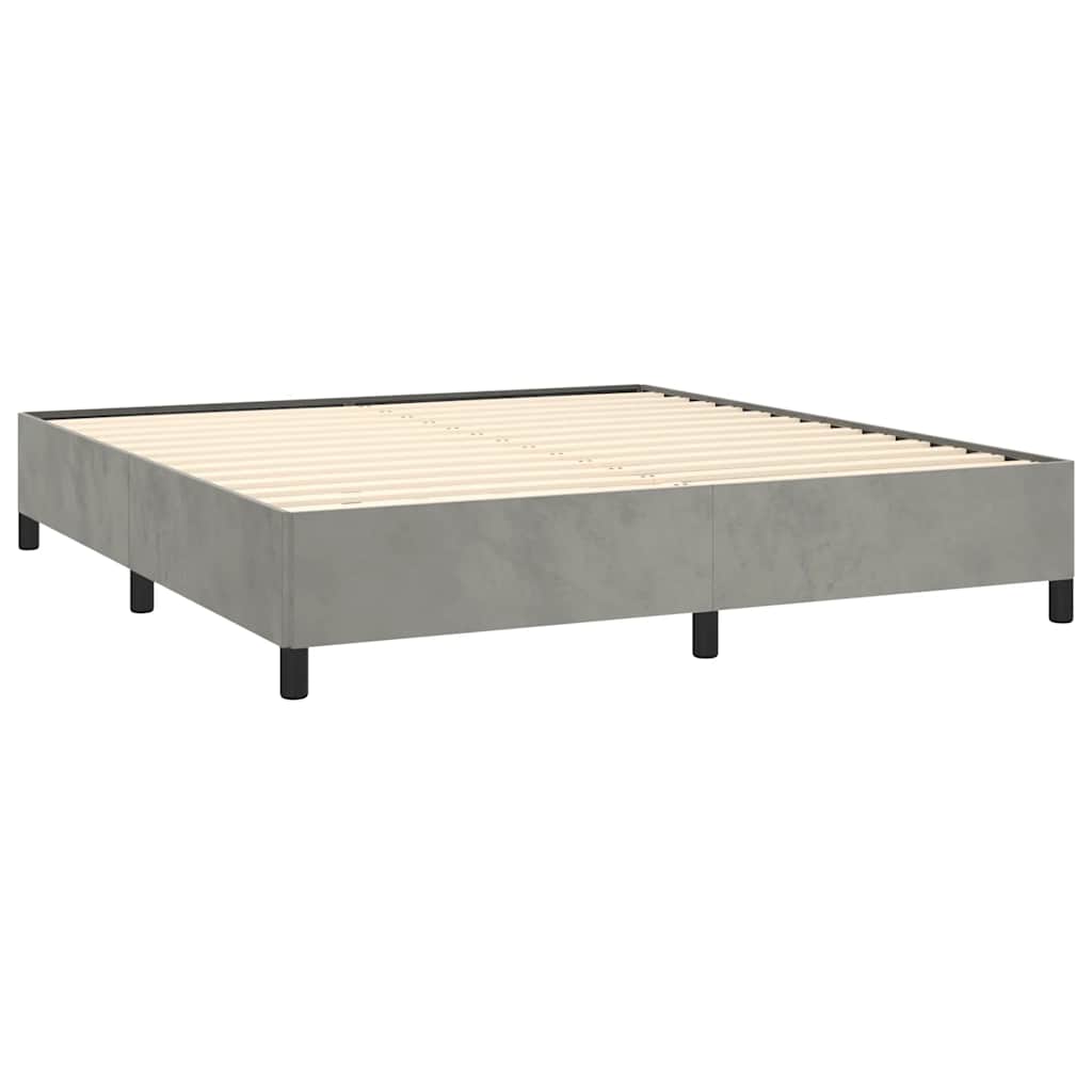 Bedframe zonder matras lichtgrijs 193x203 cm kingsize fluweel – afbeelding 5