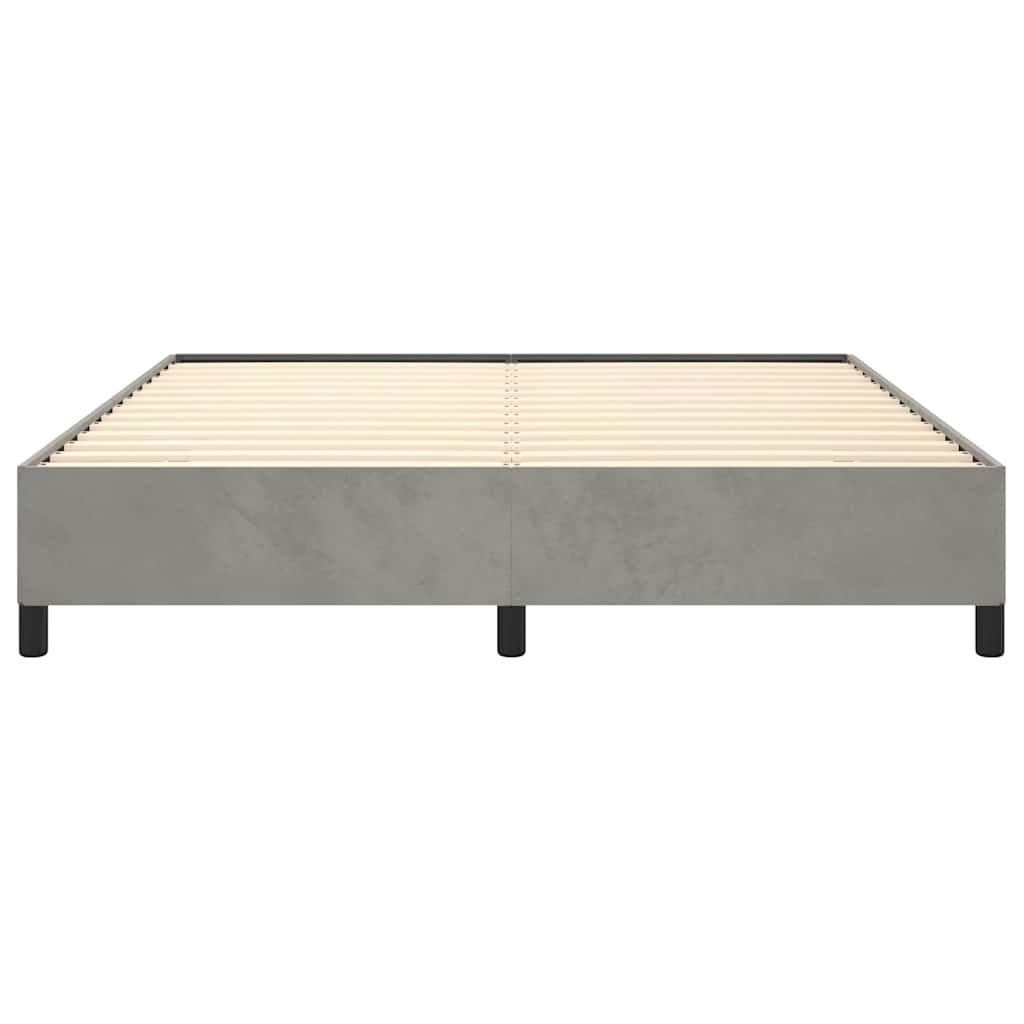 Bedframe zonder matras lichtgrijs 193x203 cm kingsize fluweel – afbeelding 6