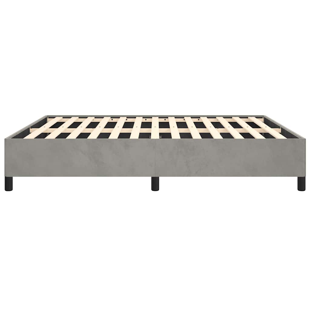 Bedframe zonder matras lichtgrijs 193x203 cm kingsize fluweel – afbeelding 7