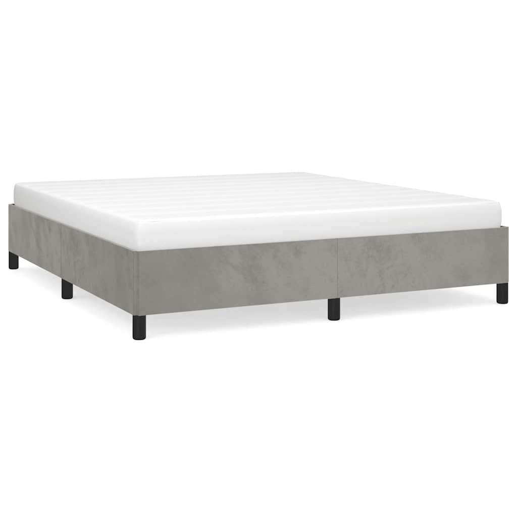 Bedframe zonder matras lichtgrijs California King fluweel – afbeelding 2