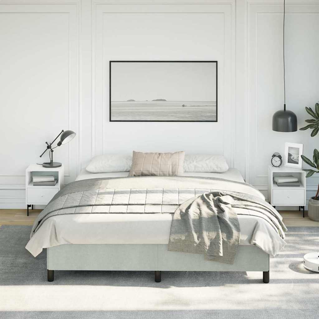 Bedframe zonder matras lichtgrijs California King fluweel – afbeelding 3