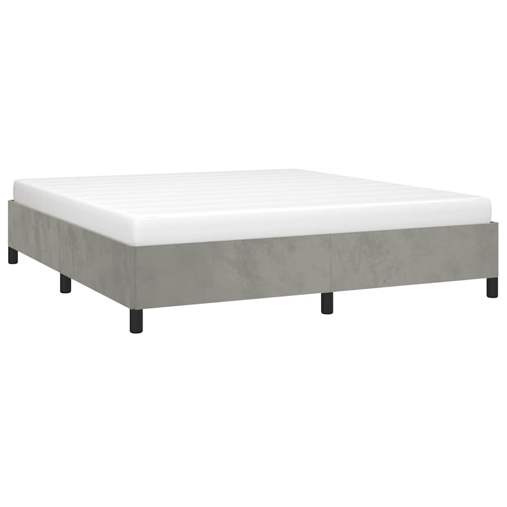 Bedframe zonder matras lichtgrijs California King fluweel – afbeelding 4