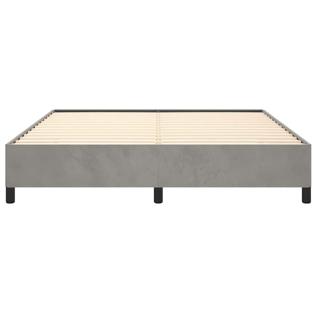 Bedframe zonder matras lichtgrijs California King fluweel – afbeelding 6