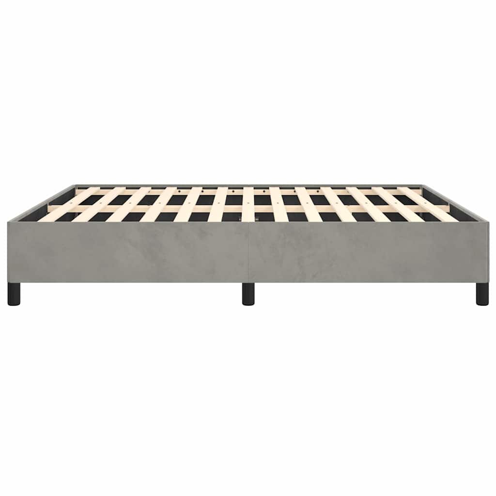Bedframe zonder matras lichtgrijs California King fluweel – afbeelding 7