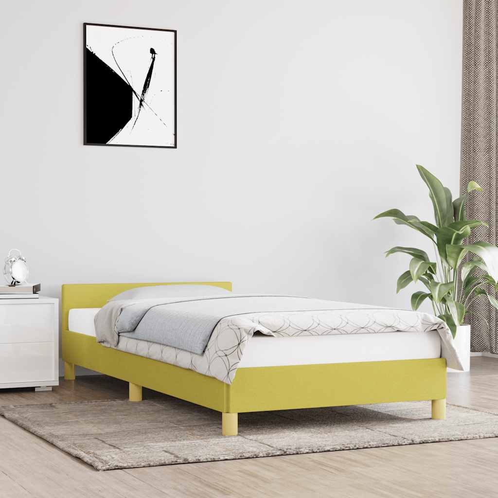 Bedframe zonder matras 100x200 cm stof groen – afbeelding 1