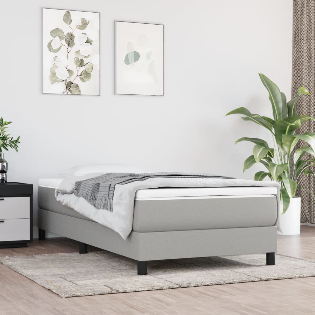 Pocketveringmatras medium 90x190x20 cm stof lichtgrijs