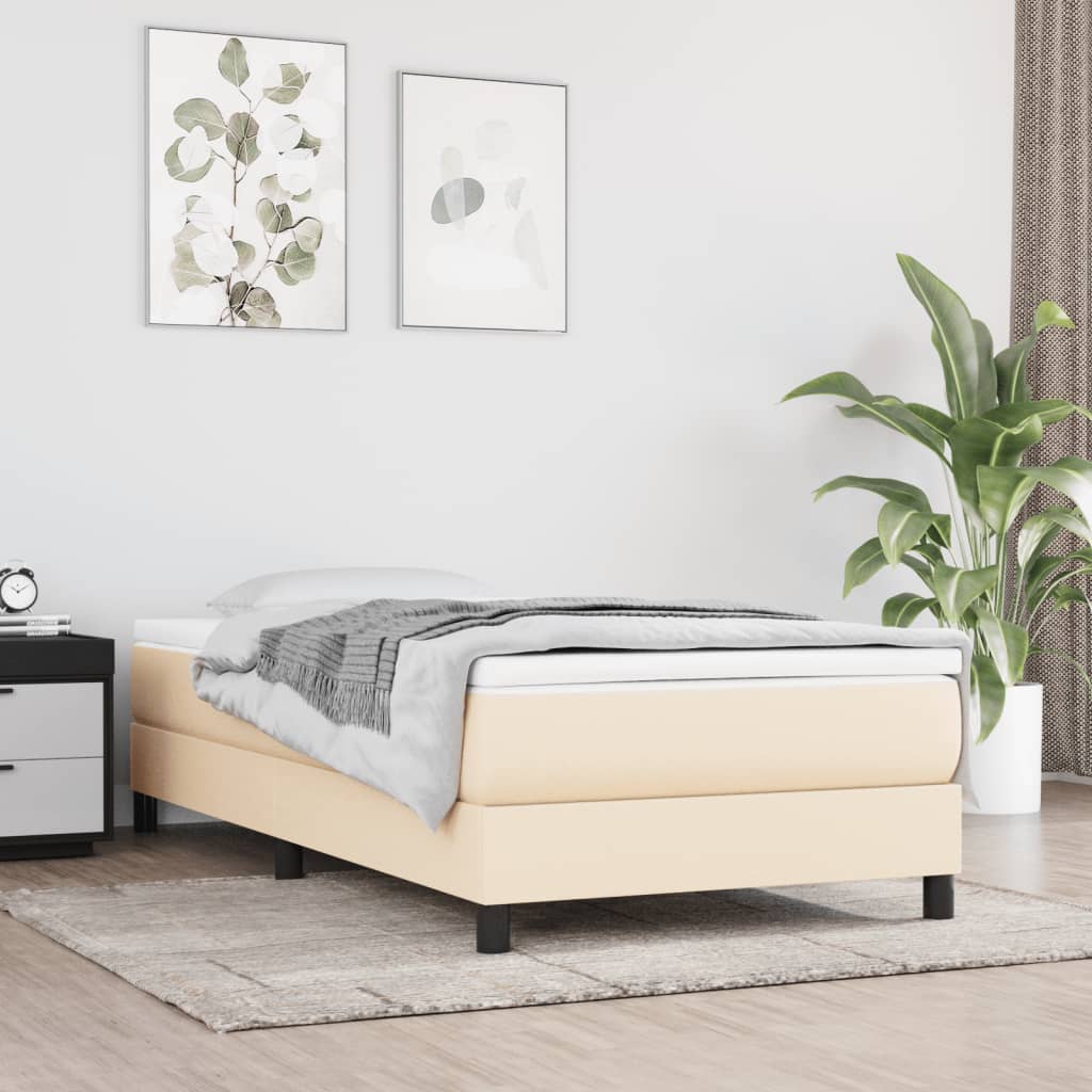 Pocketveringmatras medium 90x200x20 cm stof crèmekleurig