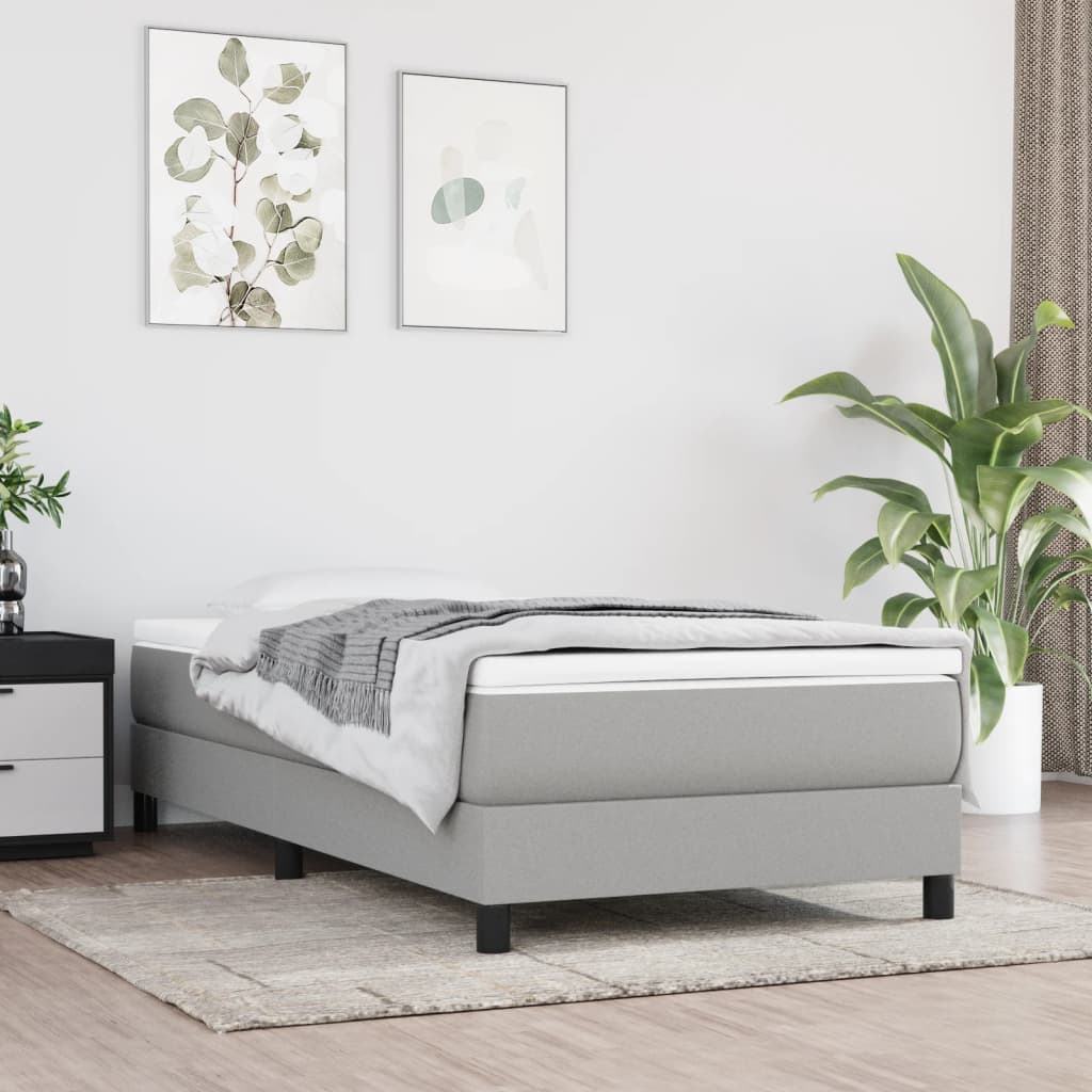 Pocketveringmatras medium 100x200x20 cm stof lichtgrijs