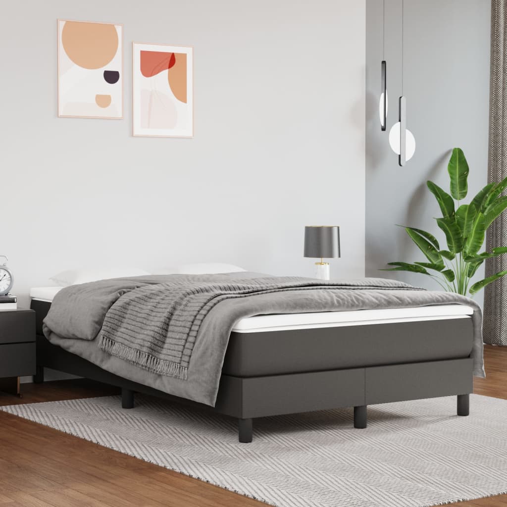 Pocketveringmatras medium 120x200x20 cm kunstleer grijs