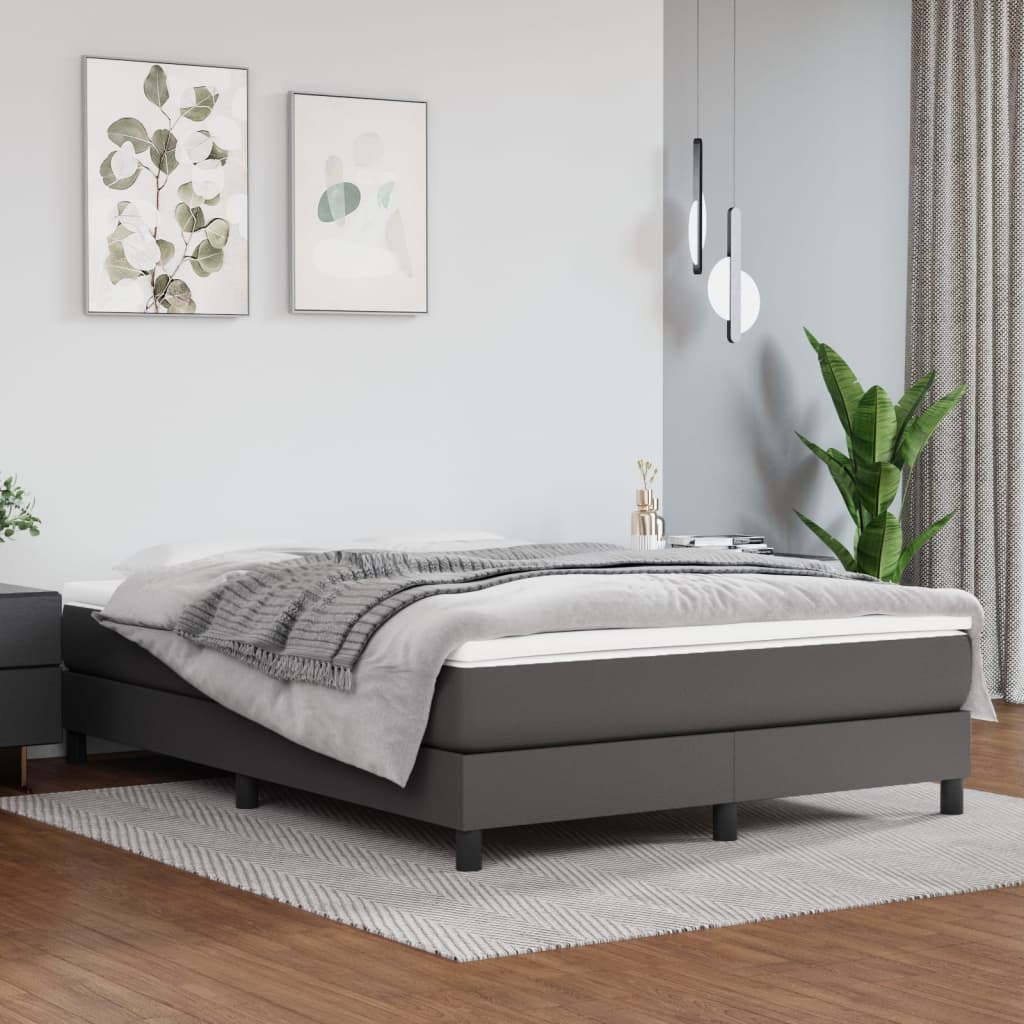Pocketveringmatras medium 140x190x20 cm kunstleer grijs