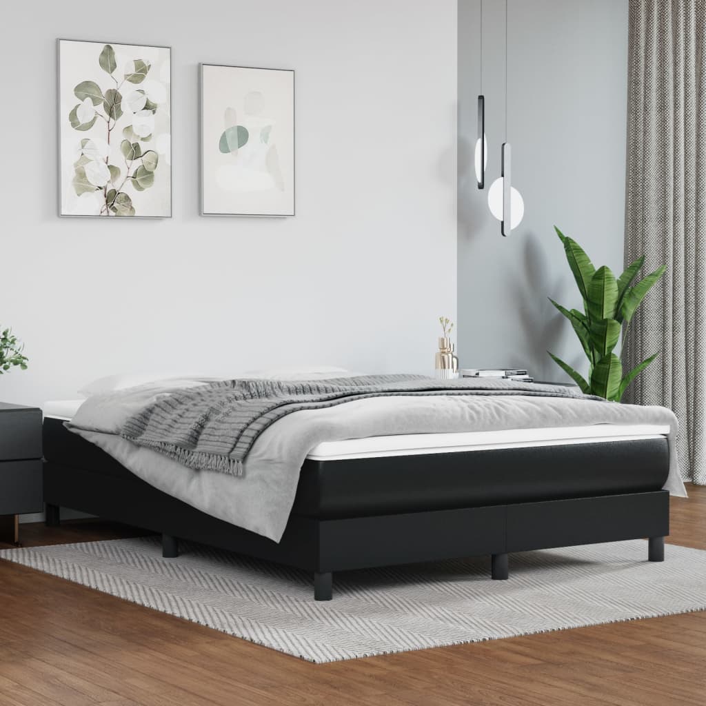 Pocketveringmatras medium 140x200x20 cm kunstleer zwart