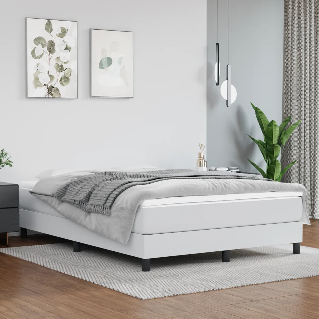Pocketveringmatras medium 140x200x20 cm kunstleer wit
