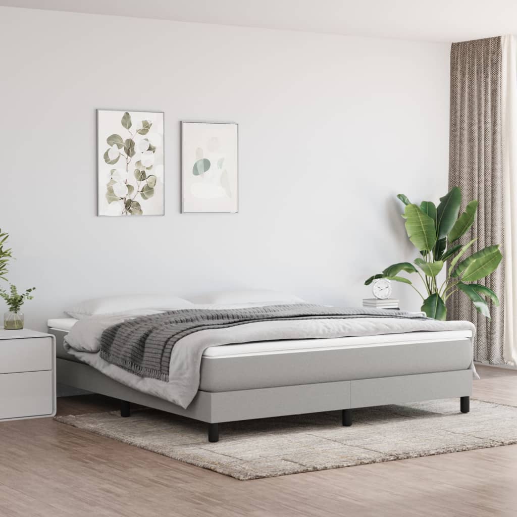 Pocketveringmatras medium 180x200x20 cm stof lichtgrijs