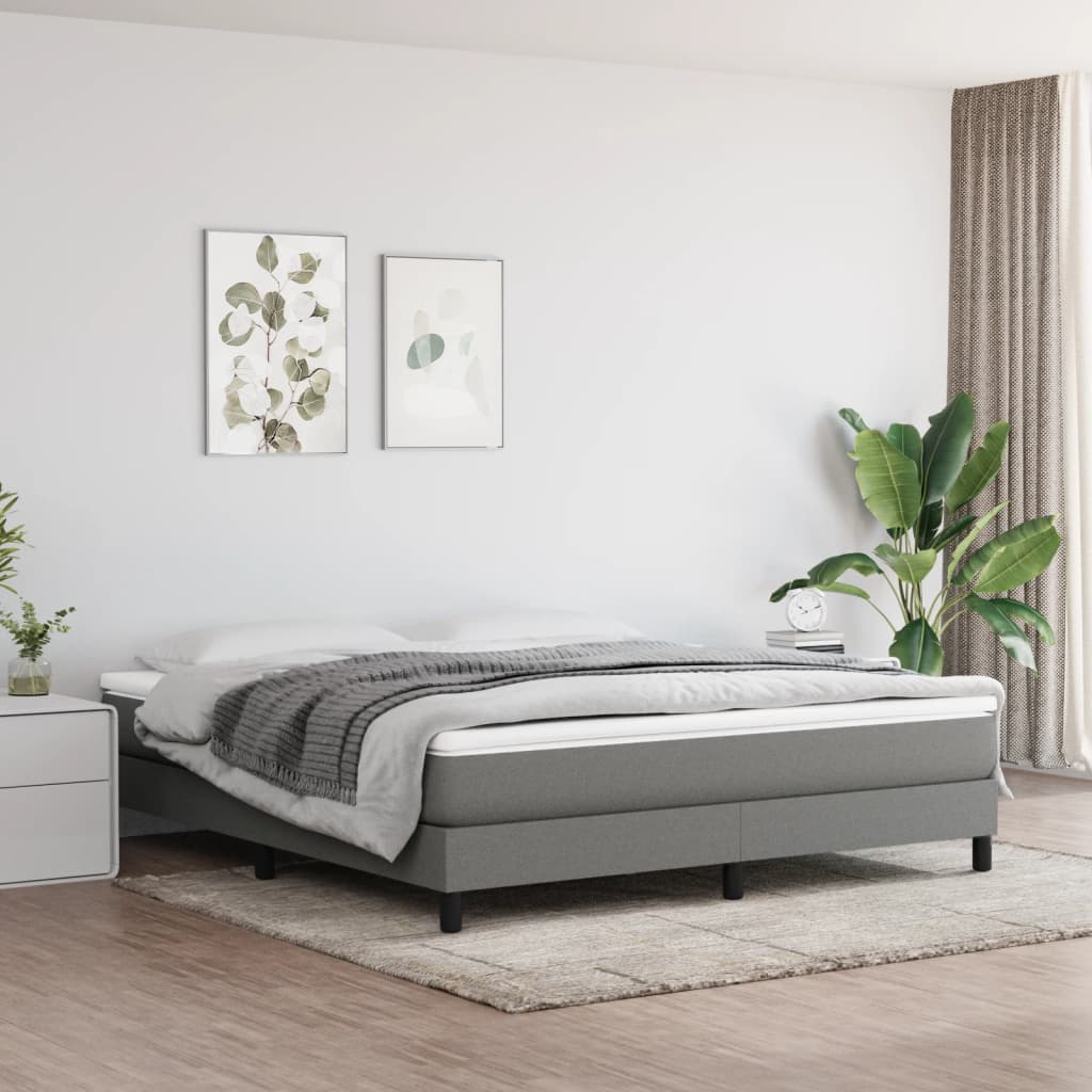 Pocketveringmatras medium 180x200x20 cm stof donkergrijs