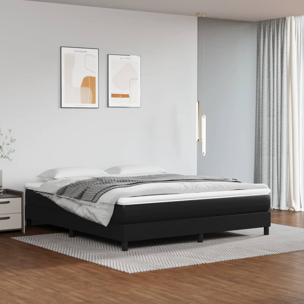 Pocketveringmatras medium 180x200x20 cm kunstleer zwart