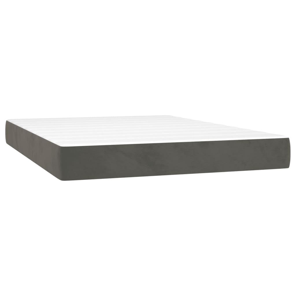 Pocketveringmatras medium full 137x190x20 cm fluweel donkergrijs – afbeelding 2