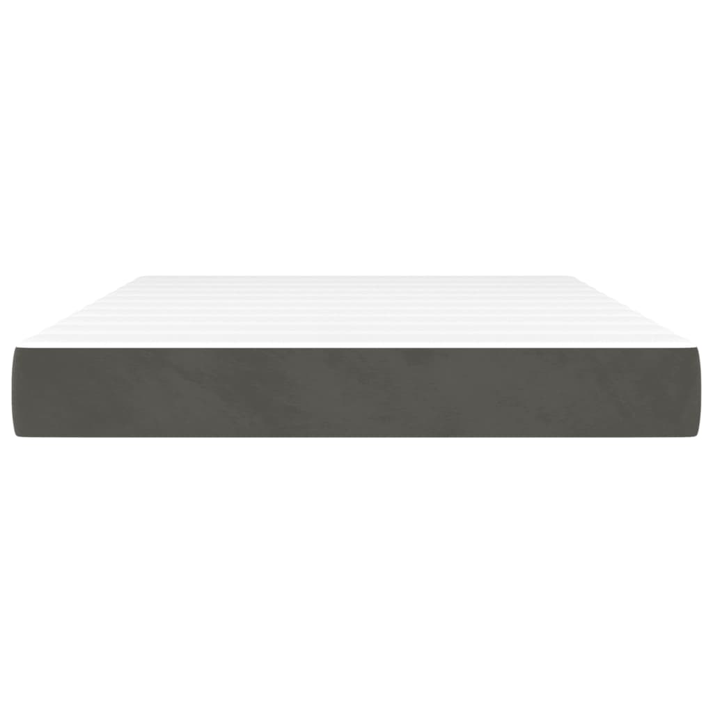 Pocketveringmatras medium full 137x190x20 cm fluweel donkergrijs – afbeelding 3