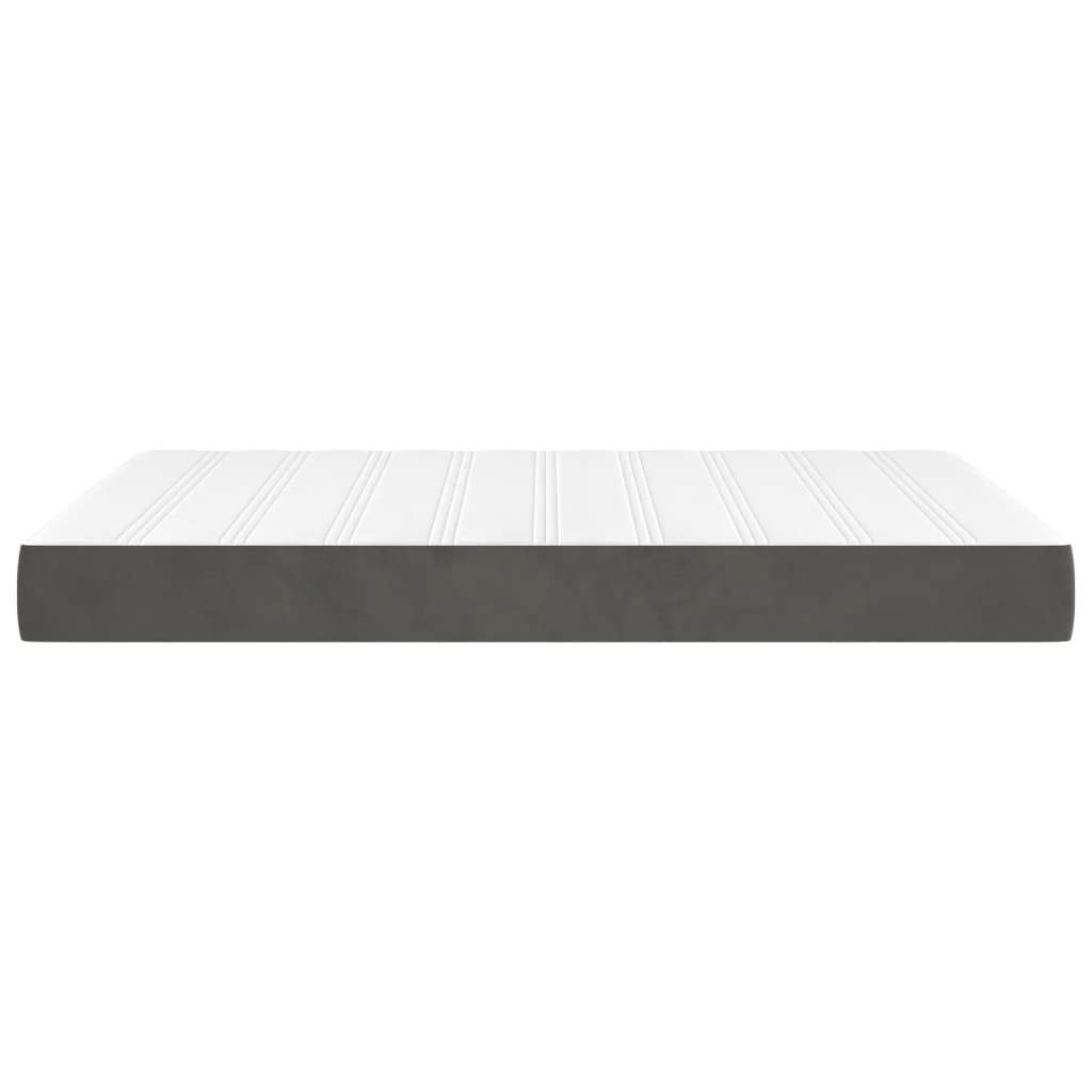 Pocketveringmatras medium full 137x190x20 cm fluweel donkergrijs – afbeelding 4