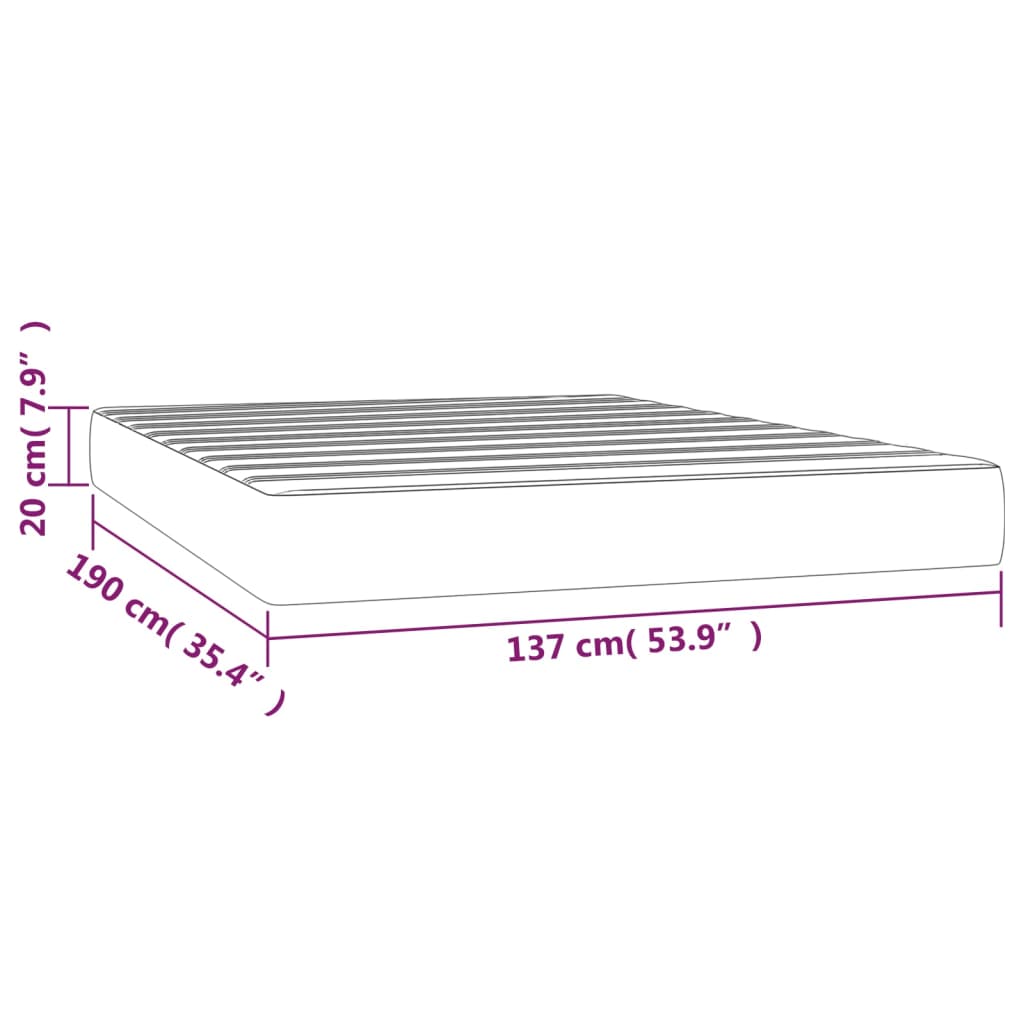 Pocketveringmatras medium full 137x190x20 cm fluweel donkergrijs – afbeelding 7