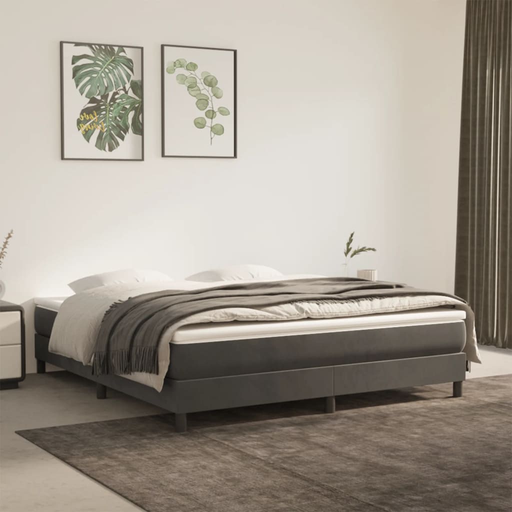Pocketveermatras medium queen 152x203x20 cm fluweel donkergrijs
