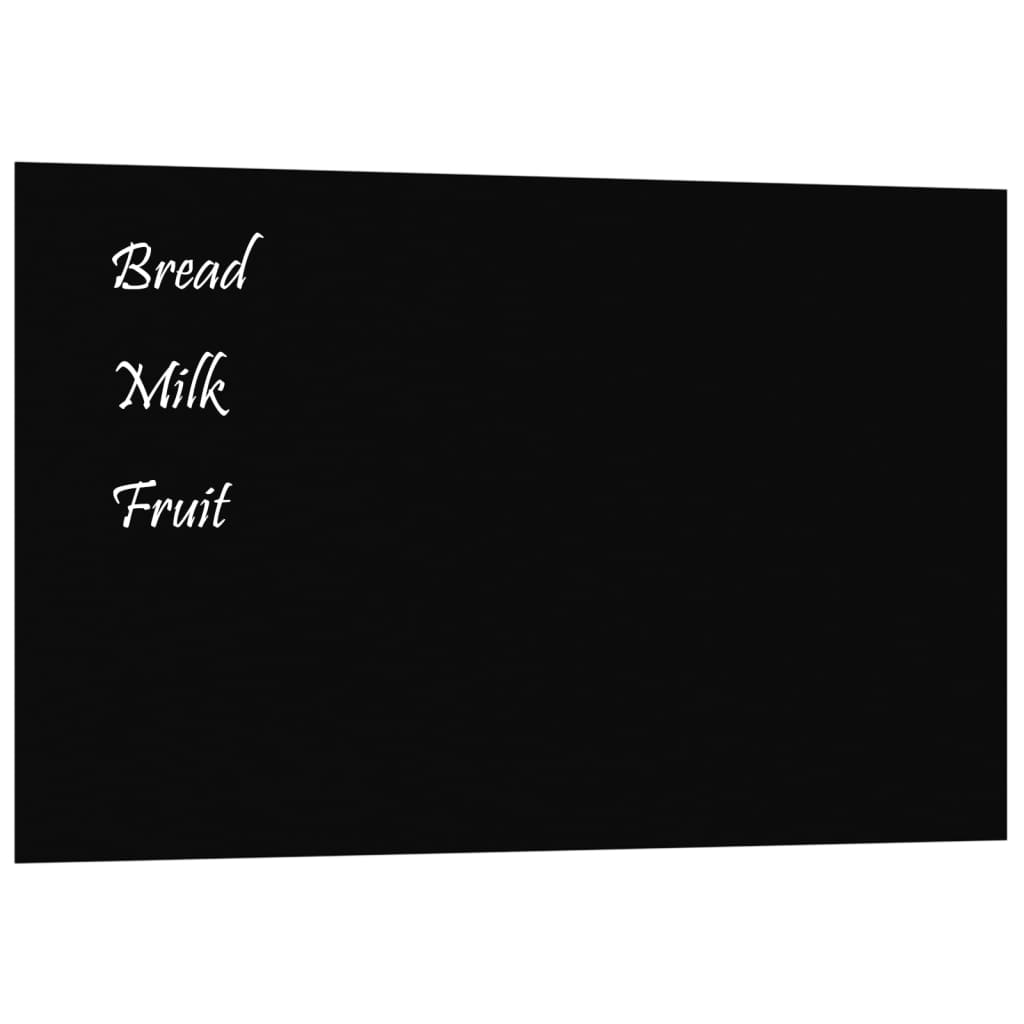 Magneetbord voor aan de wand 80x50 cm gehard glas zwart – afbeelding 2