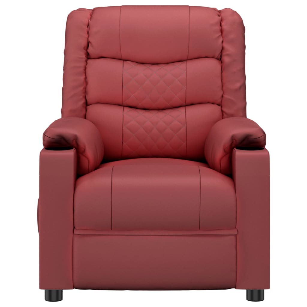 Fauteuil verstelbaar kunstleer wijnrood – afbeelding 3
