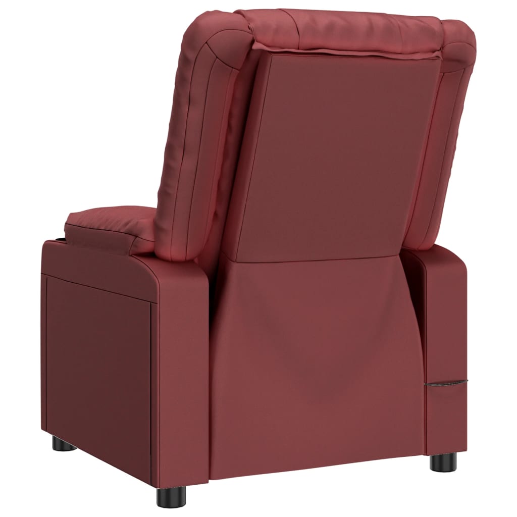Fauteuil verstelbaar kunstleer wijnrood – afbeelding 5