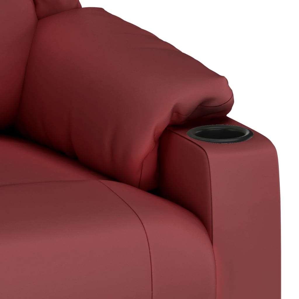 Fauteuil verstelbaar kunstleer wijnrood – afbeelding 7