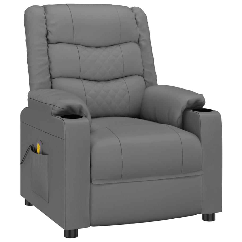 Massagestoel kunstleer grijs – afbeelding 2