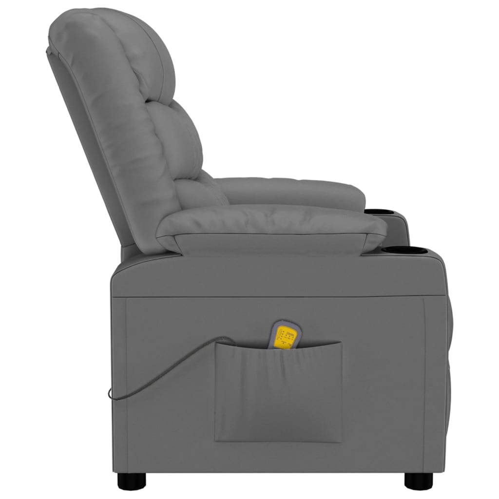 Massagestoel kunstleer grijs – afbeelding 4