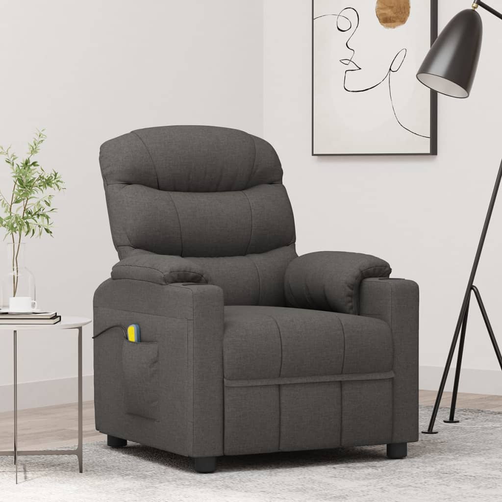 Massagestoel stof donkergrijs
