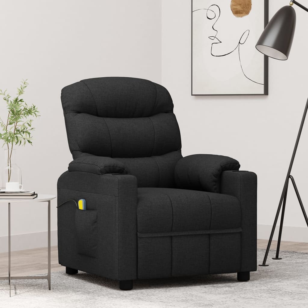 Massagestoel stof zwart