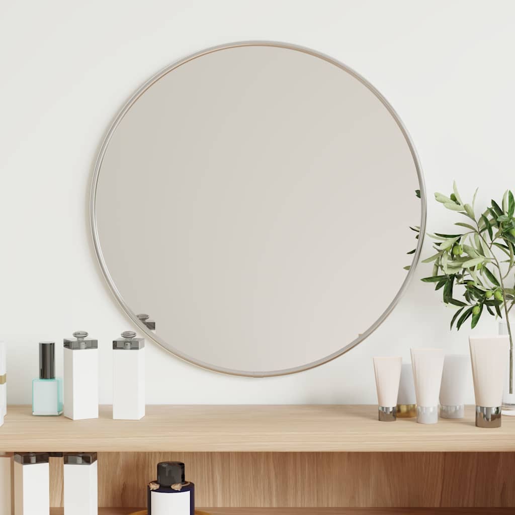 Wandspiegel rond Ø40 cm zilverkleurig