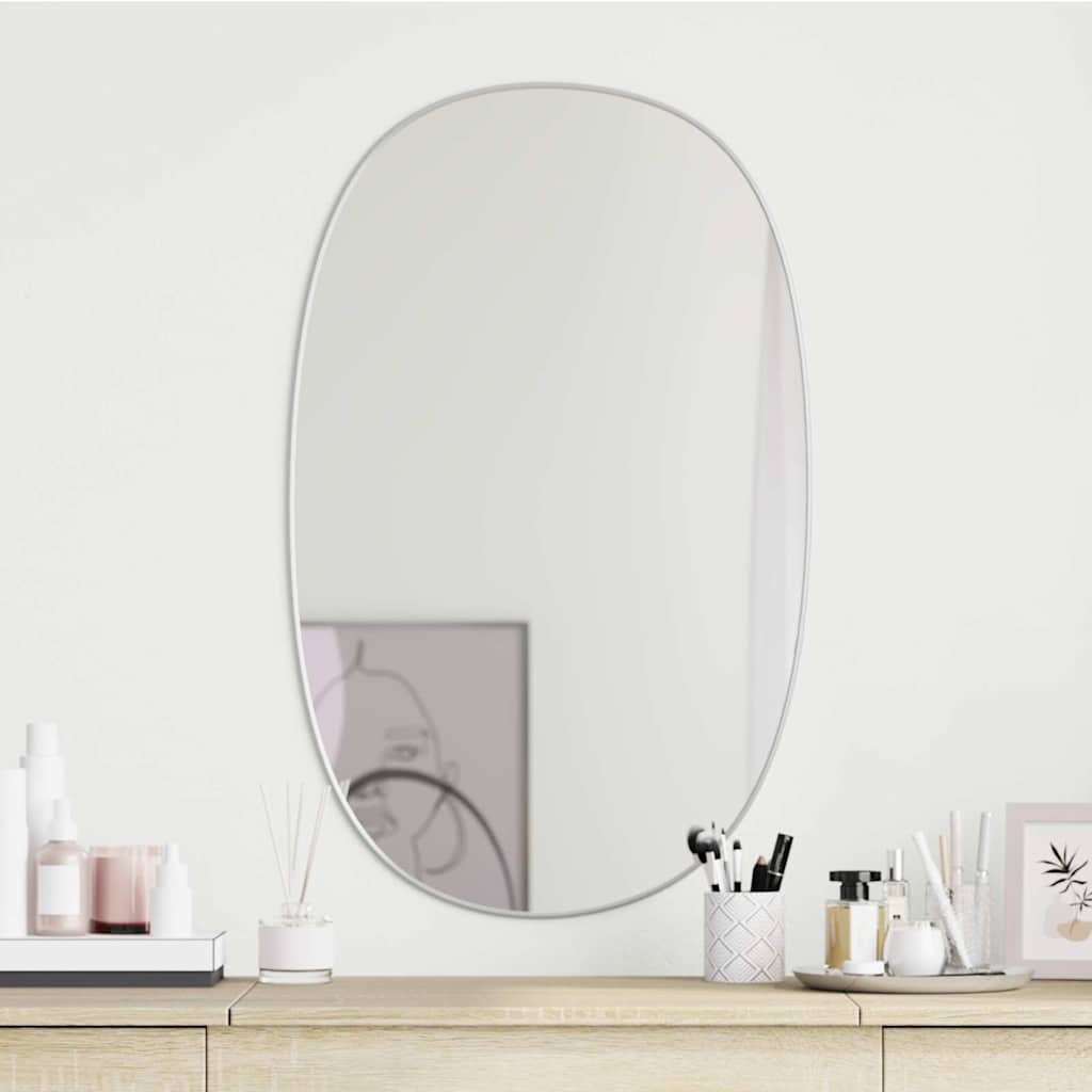 Wandspiegel 80x50 cm zilverkleurig – afbeelding 1