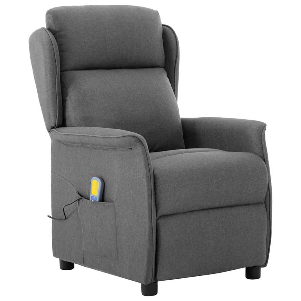 Massagestoel met kussen Lichtgrijs 93.5 x 67.5 x 101.5 cm Stof