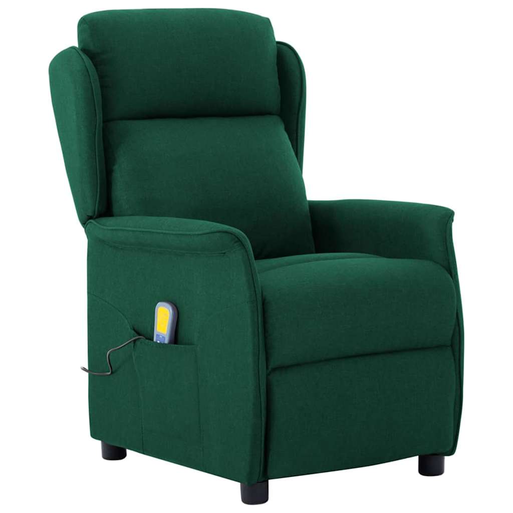 Massagestoel met kussen Donkergroen 93.5 x 67.5 x 101.5 cm Stof
